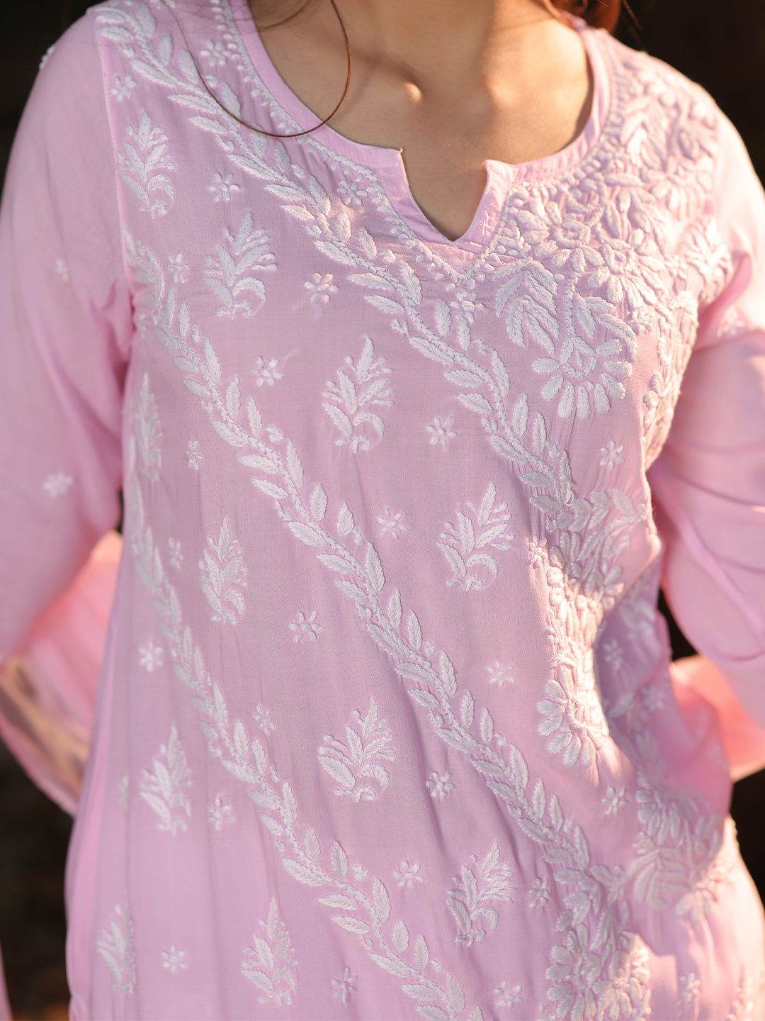 ERMINA Chikankari Modal Kurta - KRI CHIKANKARI